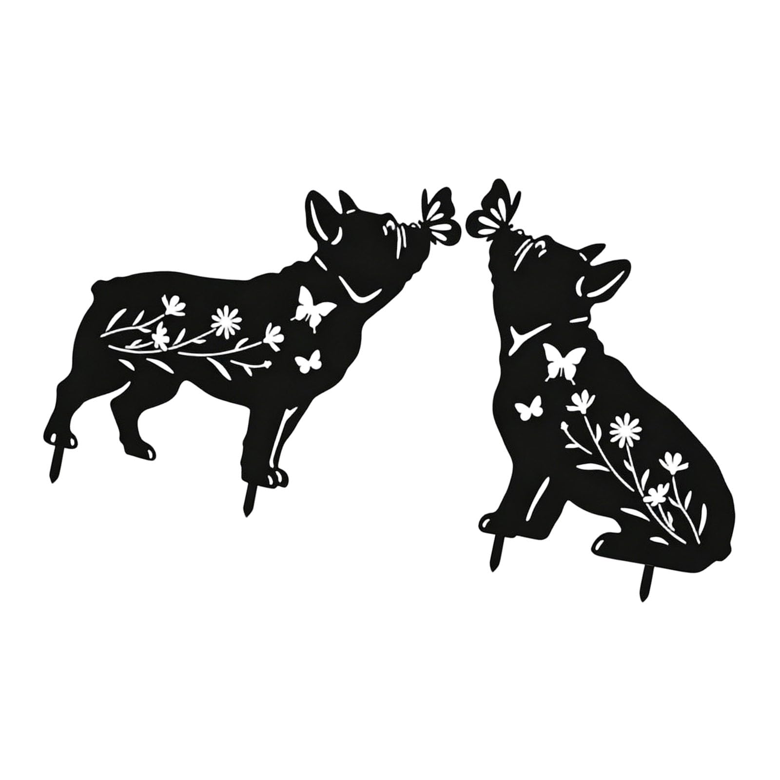 Snorvixre Decorative Iron Garden Stakes Handcrafted Artwork Statue Dogs Shape Sculpture for Outdoor Lawns and Yard Decoration Dog Sculpture
