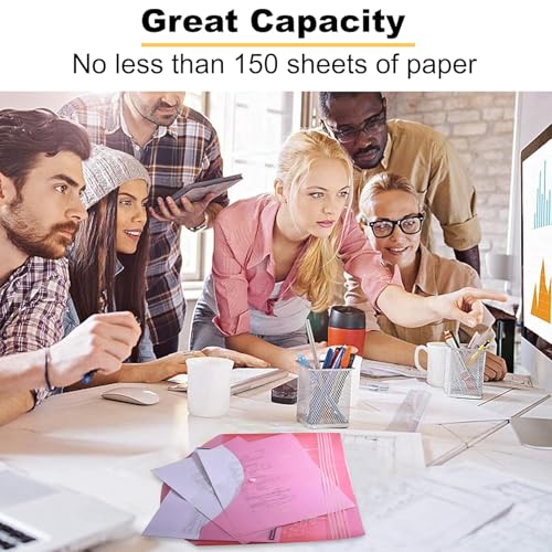 Image of Shuban Document File Folders with Snap Button Closure, Waterproof Plastic Envelope Pouches for Letter /A4 Size Paper, Assorted Transparent Colors (Style-2-Floral Dandelion Design Folder-5Pcs-Mix Color)