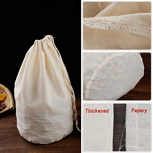 VINFUTUR 2pcs Sac Brassage Biere Réutilisable Extra-Large, Sacs en Mousseline de Coton, pour Confiture de Vin avec Fruits et Yogourt - Image 4