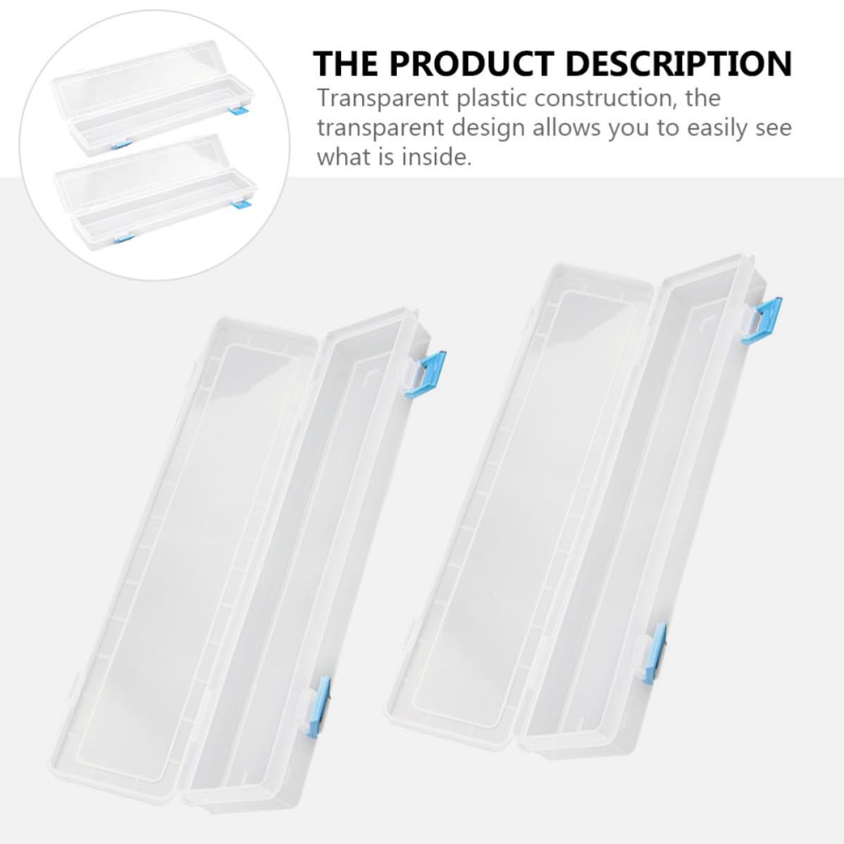Astuccio Scatola Multifunzione Resistente in Plastica Trasparente 2 per Matite per Pennelli Acquerello e Strumenti di Disegno, per Studenti