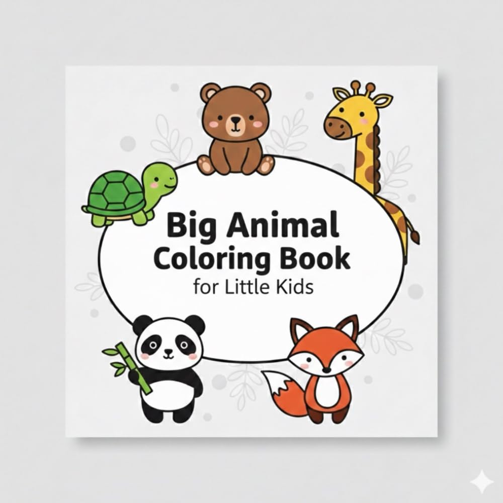 Big Animal coloring book for little kids: Cute and Easy Animal Coloring Pages for Toddlers and Preschool Kids