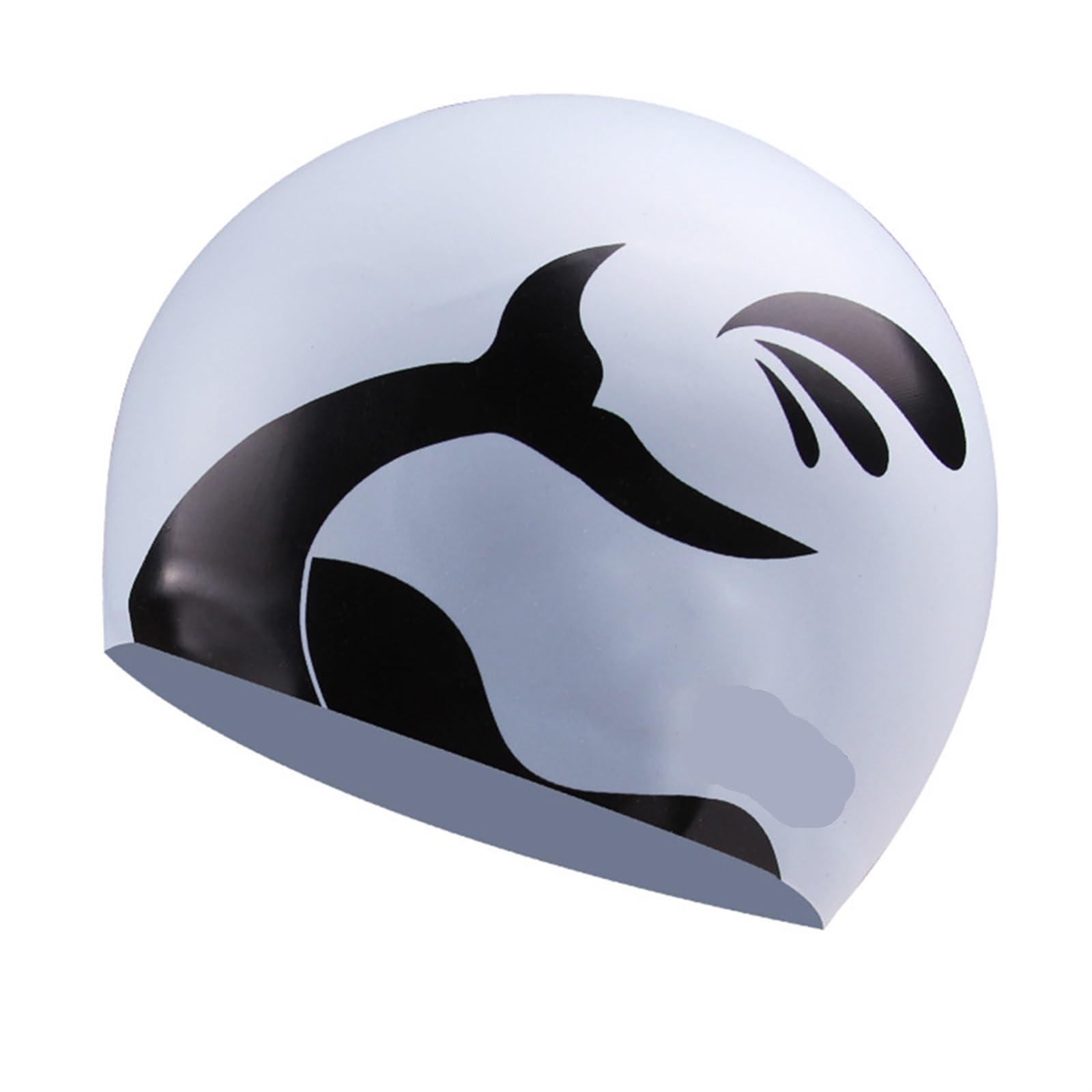 Gorro de natación para mujeres y hombres, gorro de natación para adultos, ligero, protección de buceo, con estampado deportivo (plateado)