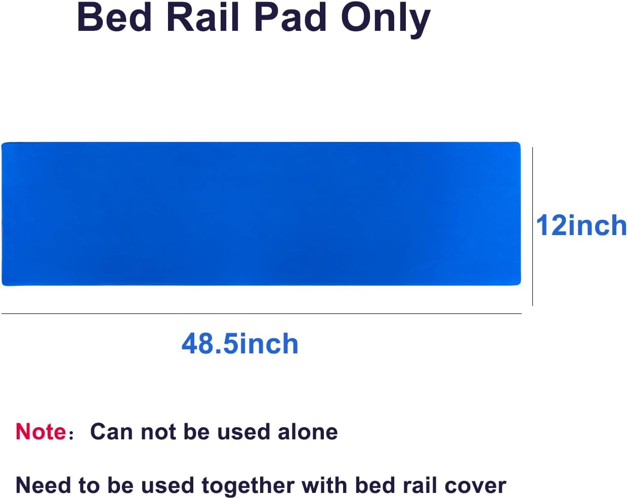 Bed Rail Padding Hospital Rail Pads Bumpers Foam Padded, Bed Railing Protector for Elderly Adults Safety Guard Rails Pad Only - 48.5inch