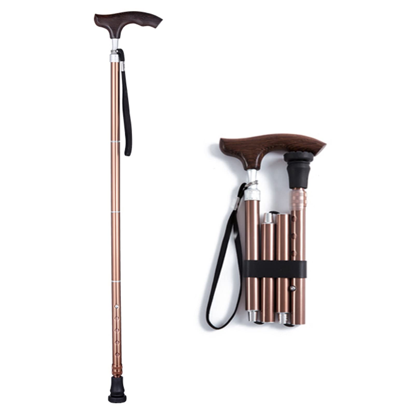 Muleta Adulto Plegables,Regulables en Altura--Muleta de Codo de Aluminio,Ligeras Muleta Ortopédicas con Agarres Ergonómicos y Correa para la Muñeca(Altura Aplicable: 140-180cm) ( Color : Bruin )