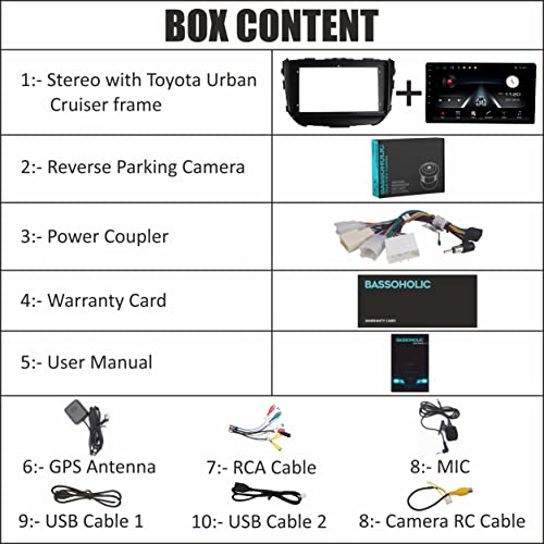 Image of 9 Inches Advanced Car Radio Receiver Android 10 System for Toyota Urban Cruiser with 2GB /32GB RAM & ROM, Gorilla Glass /Full HD Display /WiFi /GPS /SWC and HD Parking Camera