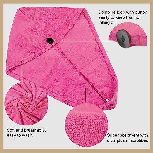 Image of Sassoon Venir Microfiber Hair Wrap Towel for Women (Coral Pink Color, Free Size) with Smooth Texture Super Absorbent Quick Dry Hair Turban for Drying Hair