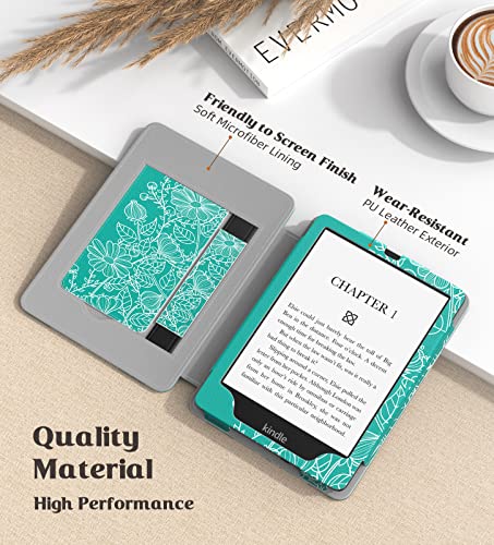 Image of MoKo Case for 7 inch /6.8 inch Kindle Paperwhite(12th /11th Generation-2024 /2021) and Kindle Colorsoft Signature Edition, Slim PU Shell Cover Case with Auto-Wake /Sleep for Kindle Paperwhite 2024, Line Drawings