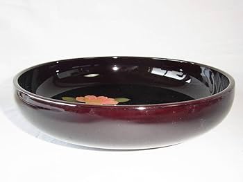 Amazon.co.jp: 会津塗漆器 椿絵菓子鉢 家庭内 直径約22.5高さ約