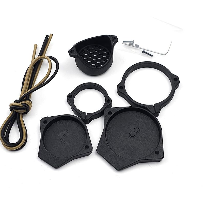 Tactical Scope Lens Cover Protector Objective Cap Nylon for VORTE 1-6X?with Rear Cap & Shock Cord Combo Eyepiece Protect Cover?Round Meshy Cover Killflash Hex Caps Part Kit Set?Anti-Reflection Device