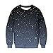 Sweatshirts for Women Fashion Sparkle Sequin Print Oversized Pullover Gradient Color Glitter Crewneck Blouses Gray