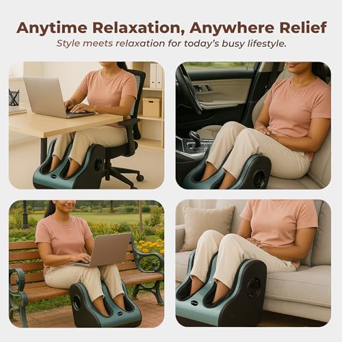 Image of 91 Durafit Electric Foot Massagers For Pain Relief | Foot and Calf Massager | 4 types of Foot Massage Shiatsu, Rolling, Deep Kneading, Mild Heat-Warm Therapy for Relaxation & Vibration|Powerful BLDC Motor Without Noise| Improves Blood Circulation | Calf, Foot, Sole Relaxation | Perfect For Gifting