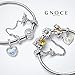 GNOCE Heart-shaped Birthstone Pendant Dangle Charm 925 Sterling Silver Charms Bead Jewelry Gift For Happy Birthday Women Mother's Day (December)