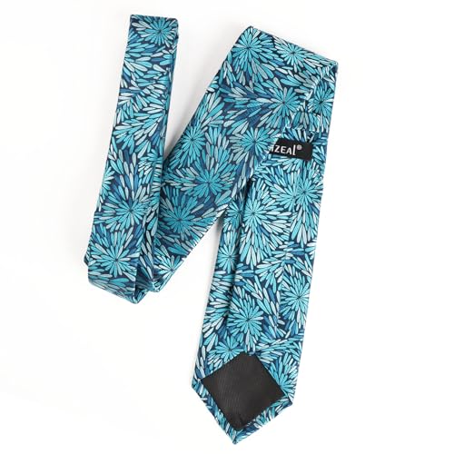 Image of Alizeal Mens 3.15inches Leaf Flower Pattern Tie Set