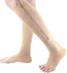 Meia de Compressão Para Varizes Má Circulação Trombose Inchaço Pés E Pernas Sem Ponteira