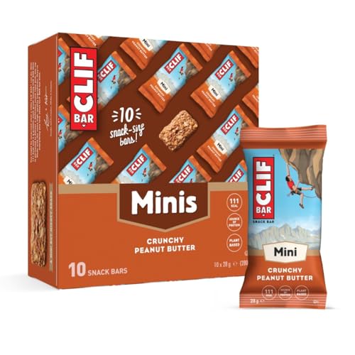 CLIF BAR Minis | Barritas Proteína | Crunchy Peanut Butter | Protéines Végétales |10 x 28 g