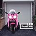 12V Kids Ride On Motorcycle - 3-Wheel Electric Motorcycle for Boys & Girls with LED Lights, MP3, and Safe Design - Gift for 3-8 Years Old (Pink+ Plastic+ 50-99 pounds)
