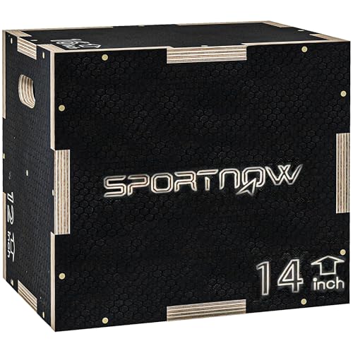 SPORTNOW Box Jump pliométrie 3 en 1 appareil boîte à saut antidérapant musculation fitness & entraînement croisé plyobox pour box training en bois,...