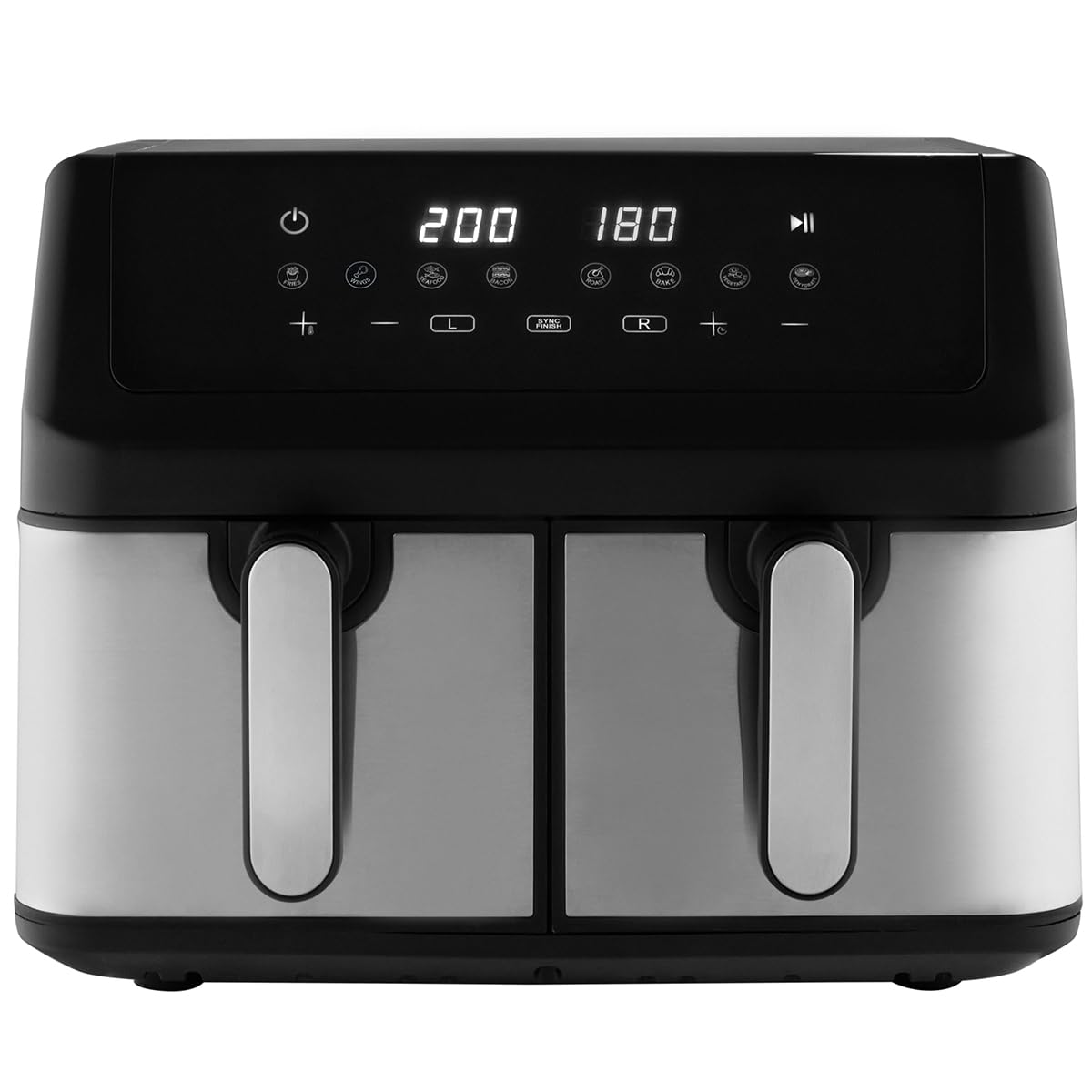 PROFICOOK PC-FR 1296 H Doppia 9 L Indipendente Friggitrice Nero, Argento FRIGGITRICE, capacità 9 l, Max potenza 2000 W, 8 programmi, da 80 °C a 200 °C, Nero, Argento