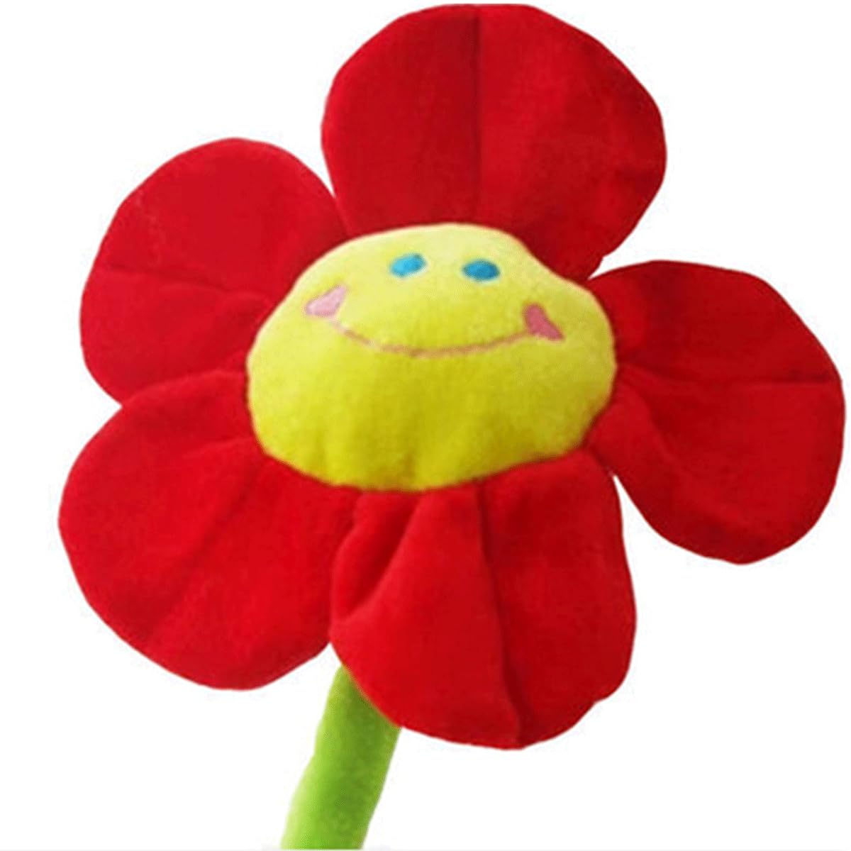Justkeji Red Stuffed Artifical Flower,Plush Sunflower Bouquet With Bendable Stems, Stuffed Flower Home Decoration For Wedding Party Birthday Christmas (18 Inch, )