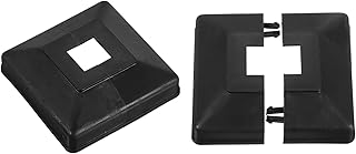 uxcell Post Skirt, 2pcs 20x20mm/0.8"x0.8" Plastic Split Style Post Base Cover Trim Skirt for Fence Stair Handrail Railing Porch, 88x88mm/3.46"x3.46"(Overall)