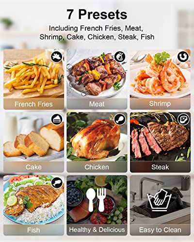 Crownful 5 Quart Air Fryer With Viewing Window, Oilless Cooker, Lcd Digital Touch Screen, 7 Cooking Presets And 53 Recipes, Nonstick Basket, Easy To Clean, 1500W Etl Listed (Black) #TOP5
