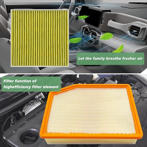 JOJOMARK Cabin and Engine Air Filter Set Fits for 2019-2024 2025 2026 Sierra 1500, Suburban, Silverado 1500, Yukon XL, Yukon, Escalade, CF11966, 13356916, CA12405, 84121219 by JOJOMARK - Used condition - Image 6