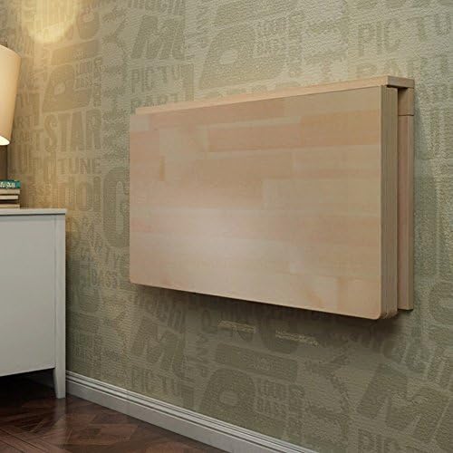 Solid Wood Wall-Mounted Drop-Leaf Table Wall Table Folding Dining Space Saver Convertible Desk Foldable (Size : 6040cm)