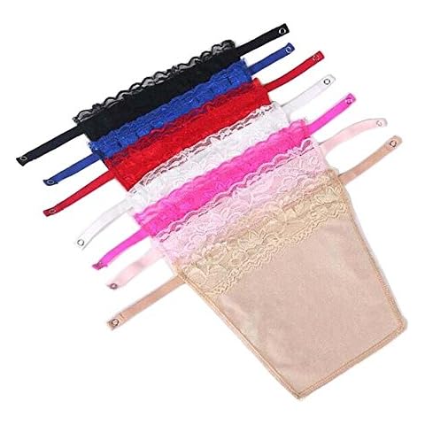 YEKEYI 7Pcs Women Lace Clip-on Mock Camisole Bra Insert Overlay Modesty Panel Cover