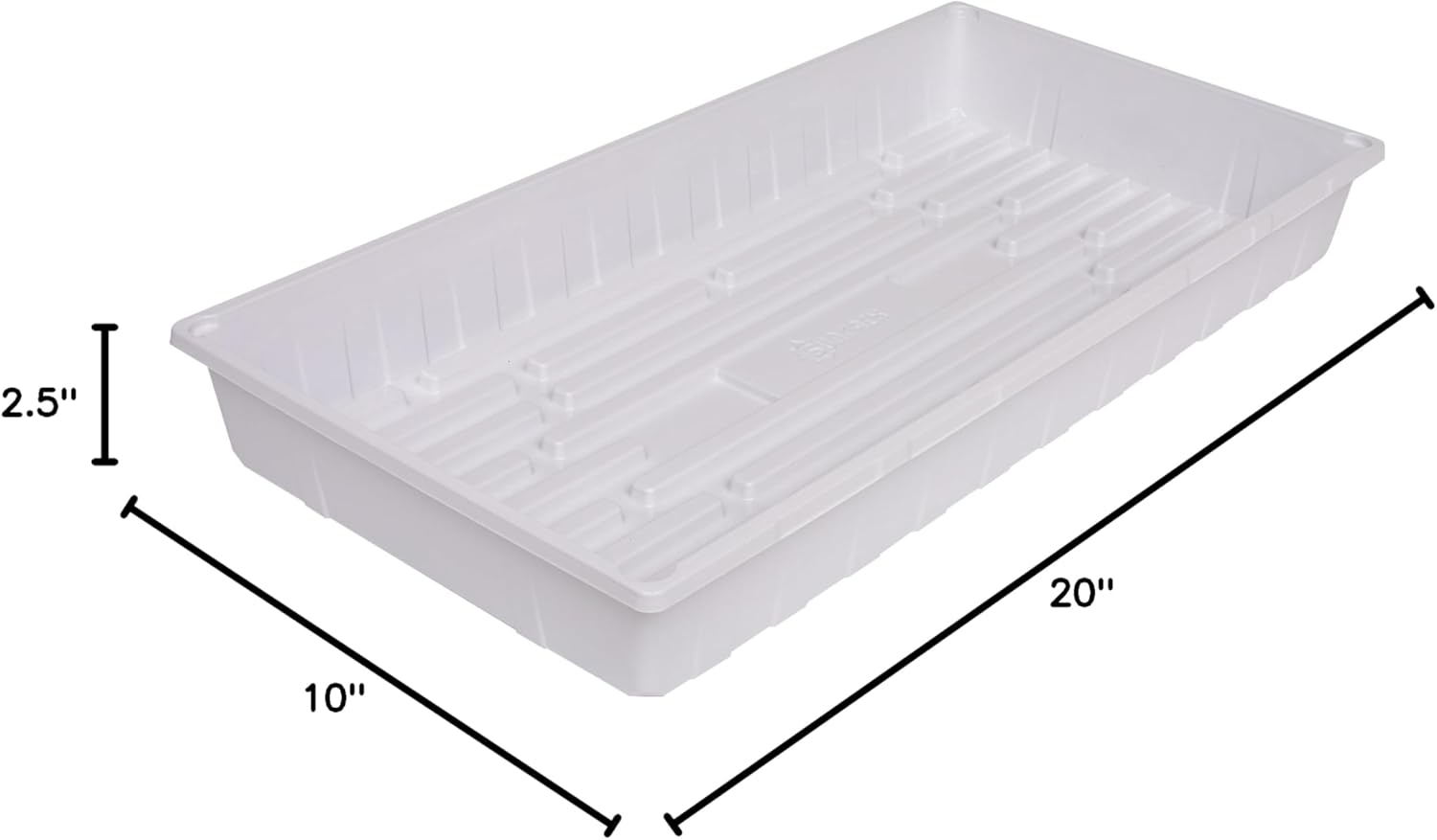 SUNPACK 10" x 20" Extra Strength Plastic Seed Starting Tray, White, 2.5" (Pack of 10) - No Drainage Holes, Ideal for Greenhouses or Indoor Gardening - Made of BPA-Free Plastic