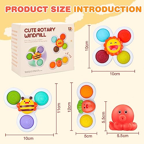 Saugnapf Spielzeug Baby 3 StüCk Fidget Spinner Suction Cup Fenster Baby Toy Kreisel Spinneys Badewannenspielzeug Für Flugreisen Drehspielzeug Sensory Lernspielzeug Kinder Spinning 1 2 3 4 5 6 Jahre – Bild 8