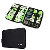 BUBM Universal Cable Organizer Electronics Accessories Case USB Drive Shuttle/ Healthcare & Grooming Kit (Black)