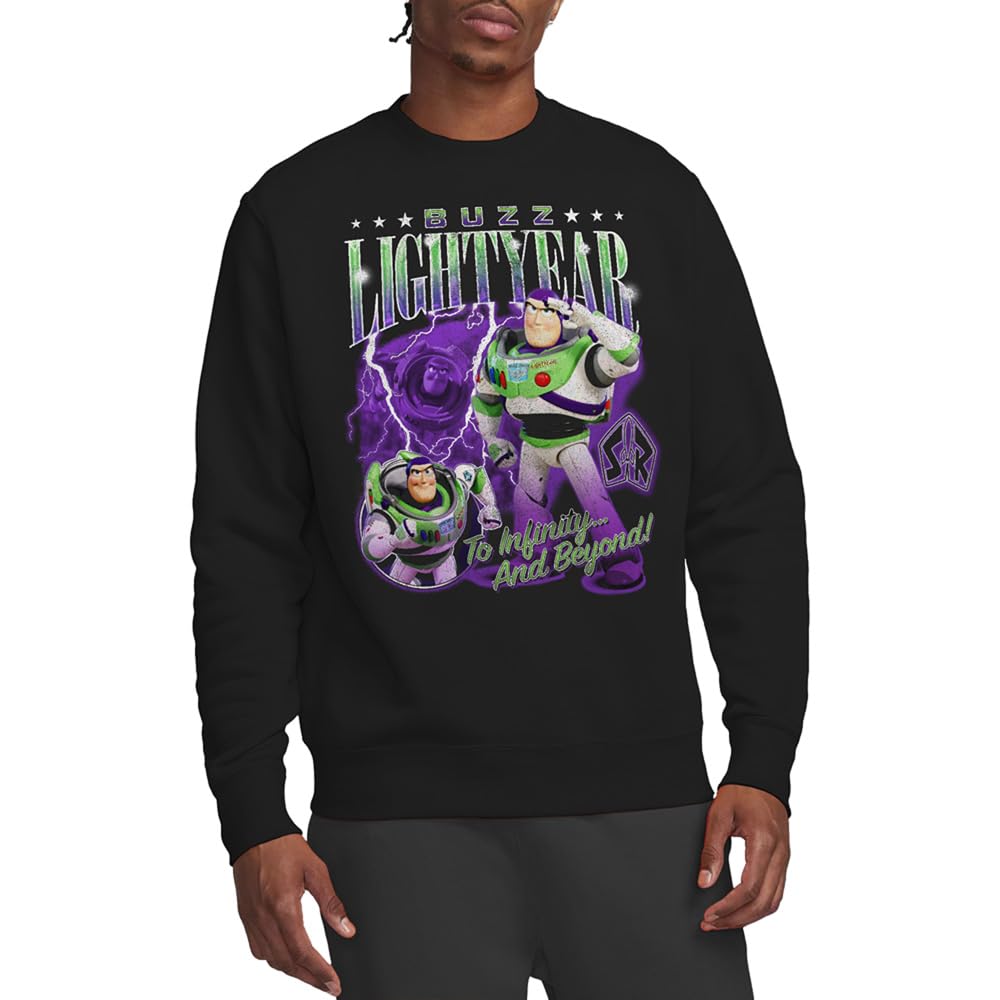 Disney Unisex Black Toy Story Buzz Lightyear Homage Sweatshirt, Small