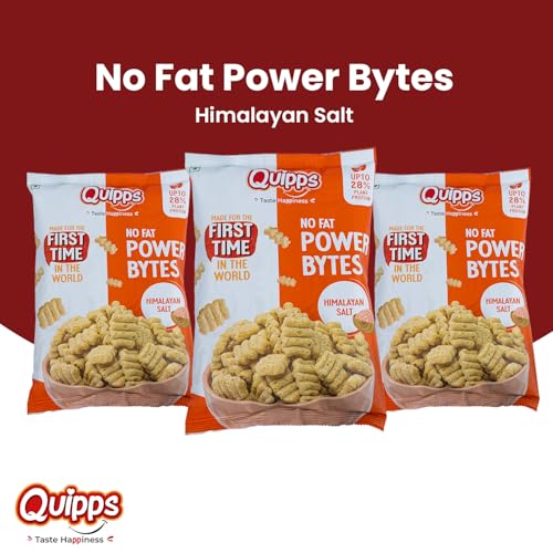 Image of Quipps Power Bytes Himalayan Salt Pack of 6 | 60g Each | Upto 28% Plant Protein | Patent Applied Innovation | High Protein | Millet & Lentil | Crunchy Savoury | Gluten Free | No Artificial Preservatives | No Palm Oil | Office, Tea Time & Travel Munchies