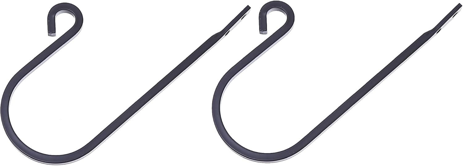 IH Casa Decor Metal Curtain Holdback Set Curvy Black TIE Backs