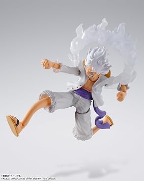 TAMASHII NATIONS S.H. Figuarts ONE PIECE Monkey D. Luffy - Gear 5 - Approx. 6.1 in 155 mm, PVC & ABS, Paintable Action Figure