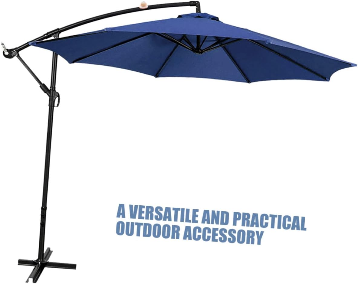 Patio Umbrella Replacement Canopy Fabric for Table Outdoor 2.7m 8-rib Polyester Canopy Cover Navy Sun Protection Waterproof