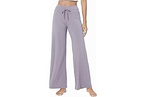 QUALFORT Women's Soft Wide Leg Pants