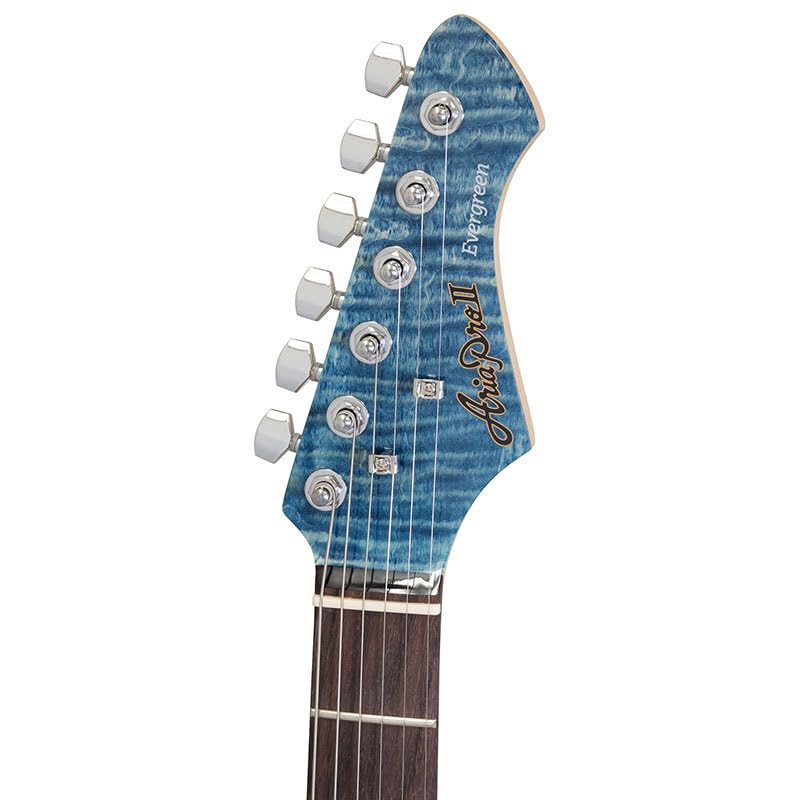 Aria ProⅡ Fl-series エレキギター ネイビー コイルタップ搭載 Aria