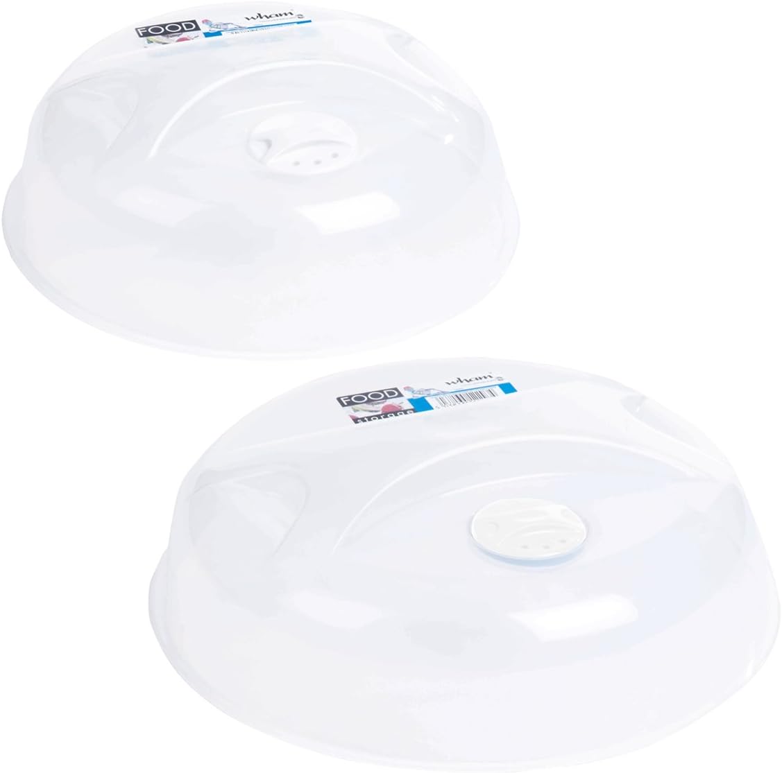 Primewayยฎ Wham Microwave Plastic Multipurpose Food Cover, 25cm and 30cm, 2 Pcs Set, Transparent