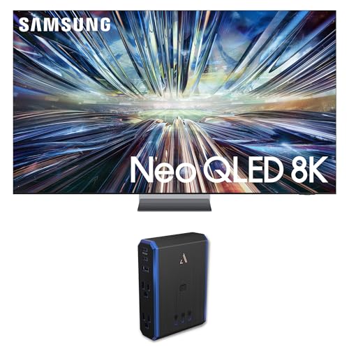 Image of Samsung QN75QN900DFXZA 75 Inch Class QN900D Neo QLED 8K Smart TV with an Austere 5S-PS4-US1 4-Outlet Power with Omniport USB (2024)