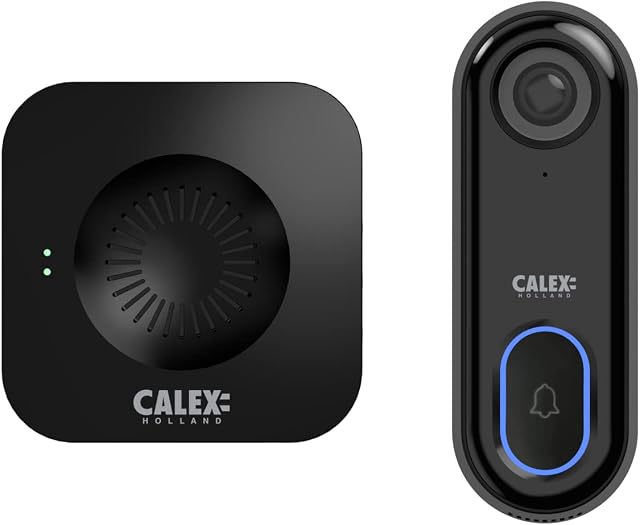 CALEX Smart Video Doorbell with Camera, Two-Way Audio, 1080P HD Video, App Notifications for Ring and Motion Detection, with Gong, Black