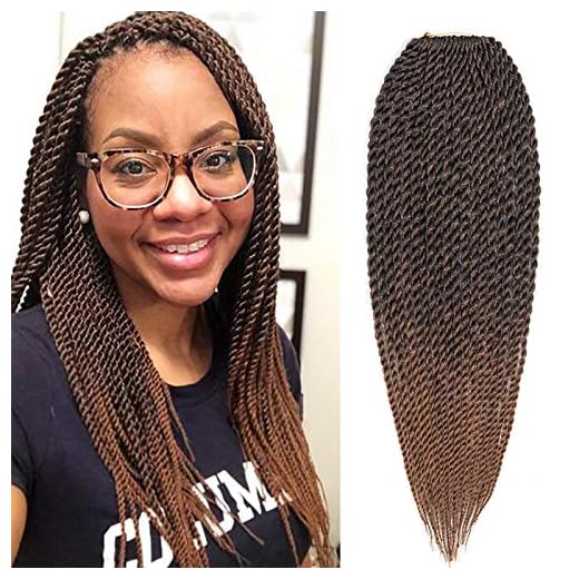 Befunny 8Packs 14" Senegalese Twist Crochet Hair Two Tone Mixed Black/Brown Crochet Twist Braids Small Crochet Twist Braiding Hair Mini Crotchet Twists Hairstyle For Black Women 20strands/pack(14", T1B/30#)