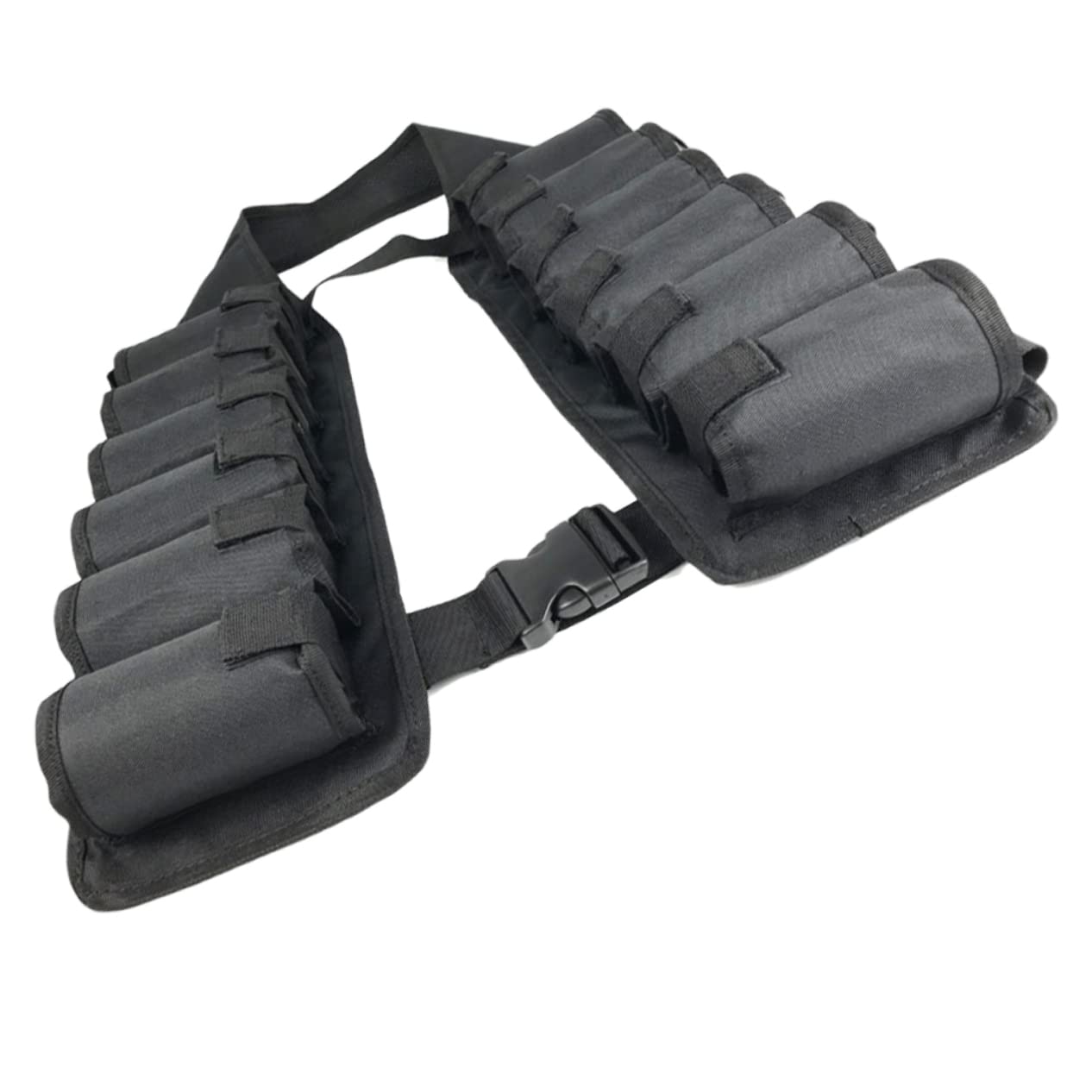 ABOOFAN Ceinture de Bière Longueur Réglable et Boucle, Paquet Banane Confortable en Toile Noire 12 Poches Multiples pour Sorties et Escalade en Plein Air