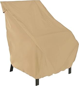 Classic Accessories Terrazzo Water-Resistant 26 Inch High Back Patio Chair Cover, Outdoor Chair Covers