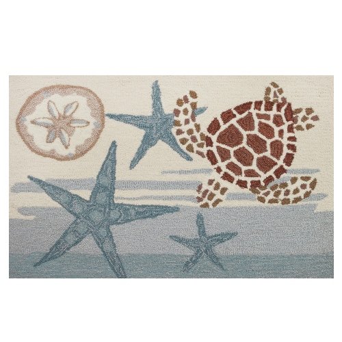Homefires Accents Coastal Turtle Indoor Rug, 22 by 34-Inch