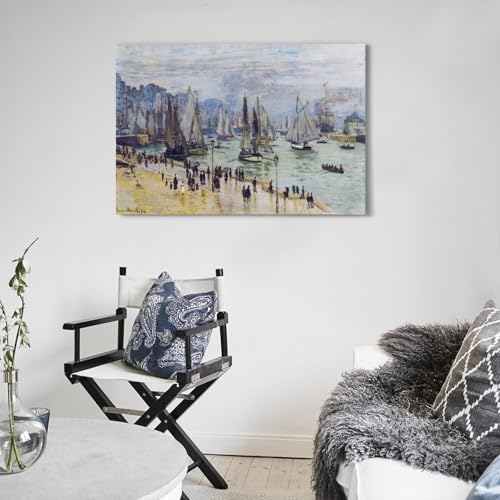 Toile Monet bateaux de pêche pour habiller un mur vide avec élégance 40x60cm