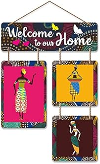 Artvibes Welcome To Our Home Decorative Wall Art Mdf Wooden Hanging For Living Room | Bedroom | Home Decor | Office | Gift | Quotes Items House Decoration |(Wh_6505N)