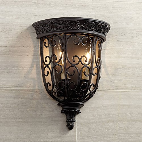 Hot Deals French Scroll Farmhouse Rustic Wall Light Sconce Rubbed Bronze Metal Hardwired 10 1/2" Wide Fixture Scrollwork for Bedroom Bathroom Bedside Living Room Home Hallway Dining - Franklin Iron Works