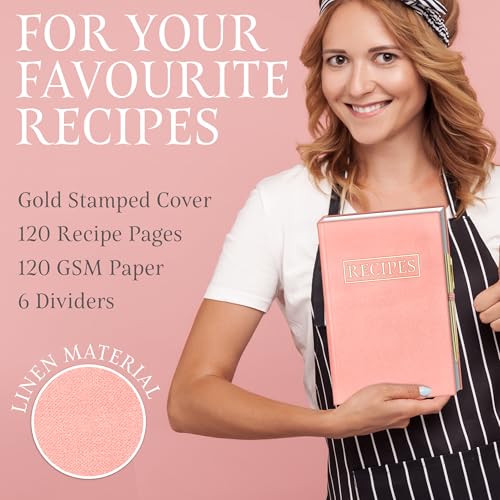 LDCAST- RECIPE BOOK FOR OWN RECIPES hardcover, with one pen. BLANK RECIPE BOOK holds 120 pages-perfect PERSONAL COOKBOOK to organize your recipes. by LDCAST STORE - Used condition - Image 8