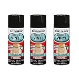 Rust-Oleum 248918A3 Automotive Enamel Fabric & Vinyl Spray Paint, 11 Ounce (Pack of 3), Gloss Black, 33 Ounce